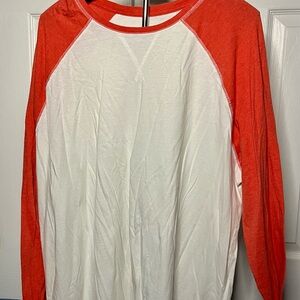 Goodfellow & Co Orange and White Long Sleeve Tee